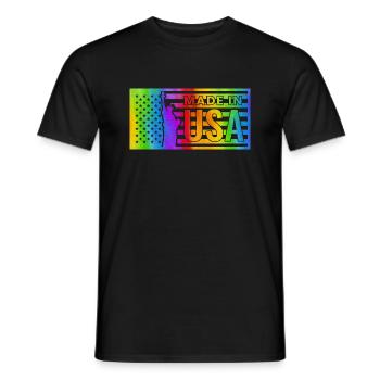 Amérique États-Unis New York Drapeau Président indien 2024 - T-shirt homme - noir - Devant - AI Model Male 178 light (178cm)