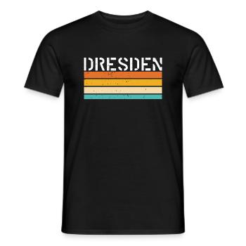 Dresden Deutschland DDR GDR Retro Flagge - Männer T-Shirt - Schwarz - Vorne - AI Model Male 178 light (178cm)