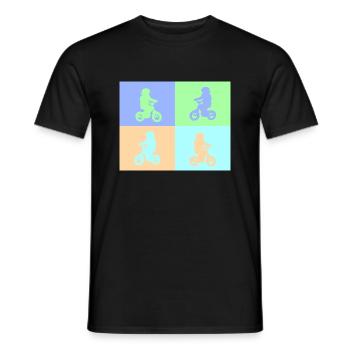 Junior Biker Pop Art pastel - T-shirt homme - noir - Devant - AI Model Male 178 light (178cm)