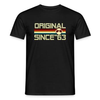 Since 63 - Men's T-Shirt - black - Front - AI Model Male 178 light (178cm)