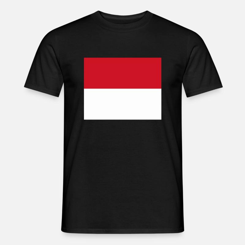 Monaco flag / Drapeau Monaco - T-shirt homme - noir