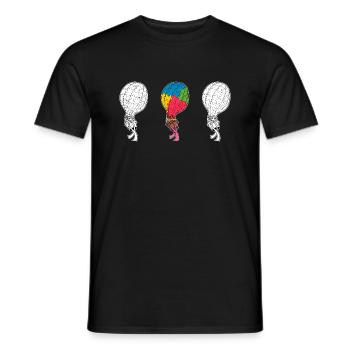 Ballon autistique autisme chose Puzzle pièce Be Kind - T-shirt homme - noir - Devant - AI Model Male 178 light (178cm)