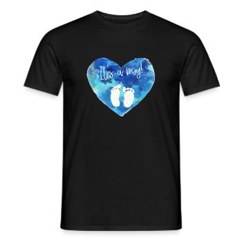 Baby Boy Aufkleber Auto Geburt Geschenk - Männer T-Shirt - Schwarz - Vorne - AI Model Male 178 light (178cm)
