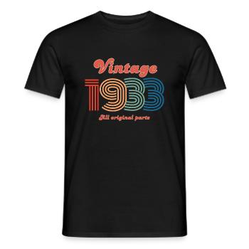 Vintage 1933 all original parts - Men's T-Shirt - black - Front - AI Model Male 178 light (178cm)
