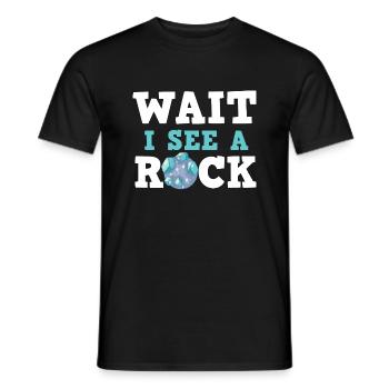 Wait I See A Rock - Geode Hunter Geology - Men's T-Shirt - black - Front - AI Model Male 178 light (178cm)