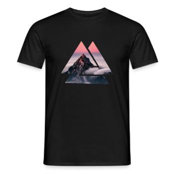 Geometric Alps Mountains - Men's T-Shirt - black - Front - AI Model Male 178 light (178cm)