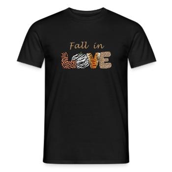 Fall in LOVE - Männer T-Shirt - Schwarz - Vorne - AI Model Male 178 light (178cm)
