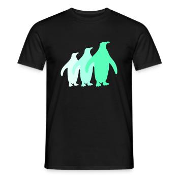 3 Pinguine Silhouetten Drei Freunde Team Reihe - Männer T-Shirt - Schwarz - Vorne - AI Model Male 178 light (178cm)