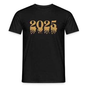 2025 New Year's Eve Outfit Women's Men – Modern Fun - Men's T-Shirt - black - Front - AI Model Male 178 light (178cm)