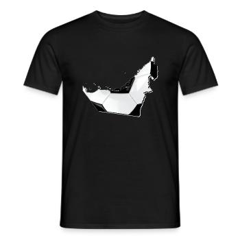 (VAE) Emirate Landkarte umrahmt echten Fußball - Männer T-Shirt - Schwarz - Vorne - AI Model Male 178 light (178cm)