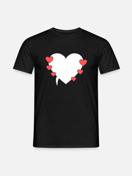 Speech Bubble with Hearts 3 - Men's T-Shirt - black