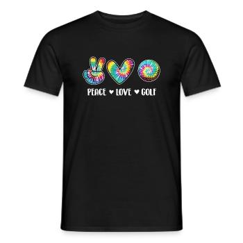 Peace Love Golf Design für entspannte Golfliebhaber - Männer T-Shirt - Schwarz - Vorne - AI Model Male 178 light (178cm)