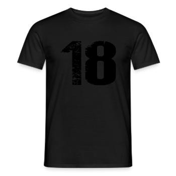18 Zahl Trikot - Männer T-Shirt - Schwarz - Vorne - AI Model Male 178 light (178cm)