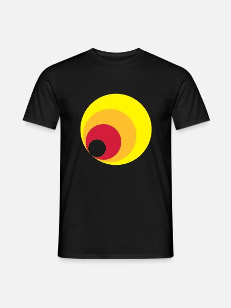 Retro Kreise - Männer T-Shirt - Schwarz