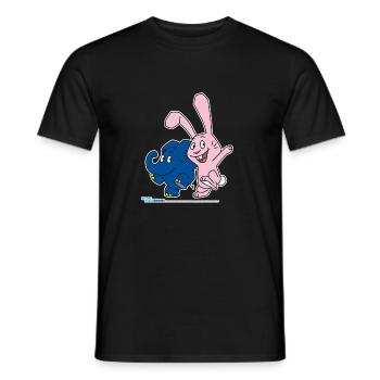 Elefant und Hase hüpfen - Männer T-Shirt - Schwarz - Vorne - AI Model Male 178 light (178cm)