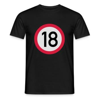 18 Verkehrsschild - Männer T-Shirt - Schwarz - Vorne - AI Model Male 178 light (178cm)