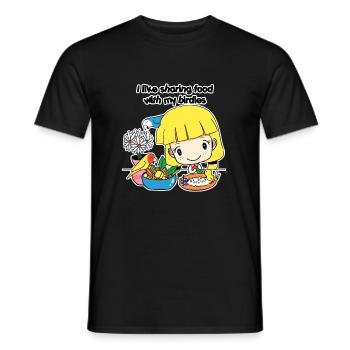 Sharing food - Men's T-Shirt - black - Front - AI Model Male 178 light (178cm)