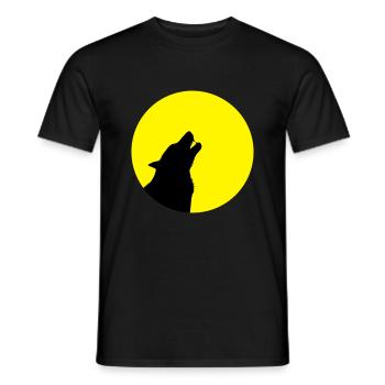 Wolf heult Mond böse wolve howling moon dangerous - Männer T-Shirt - Schwarz - Vorne - AI Model Male 178 light (178cm)