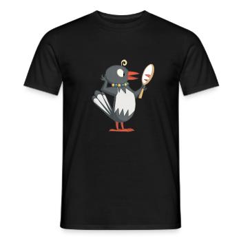 Frau Ester mit Spiegel - Männer T-Shirt - Schwarz - Vorne - AI Model Male 178 light (178cm)