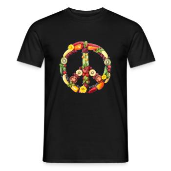 Peacezeichen Rosen - Männer T-Shirt - Schwarz - Vorne - AI Model Male 178 light (178cm)