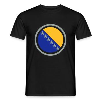 Emblème Bosnie - T-shirt homme - noir - Devant - AI Model Male 178 light (178cm)
