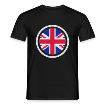 Great Britain (Union Jack) Emblem - Männer T-Shirt - Schwarz - Vorne - AI Model Male 178 light (178cm)