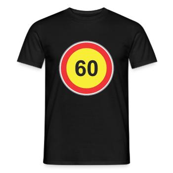 Signe de la route 60 de jaune - T-shirt homme - noir - Devant - AI Model Male 178 light (178cm)
