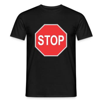 Stoppschild - Männer T-Shirt - Schwarz - Vorne - AI Model Male 178 light (178cm)