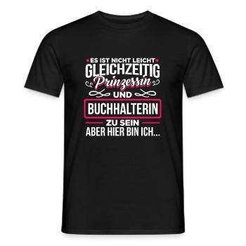 BUCHHALTERIN - Prinzessin - Männer T-Shirt - Schwarz - Vorne - AI Model Male 178 light (178cm)