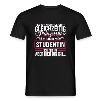 STUDENTIN - Prinzessin - Männer T-Shirt - Schwarz - Vorne - AI Model Male 178 light (178cm)