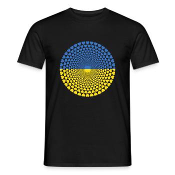 L'Ukraine L'Ukraine Україна L'amour Mandala de coeur - T-shirt homme - noir - Devant - AI Model Male 178 light (178cm)