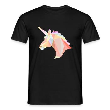 Low Poly Unicorn - Männer T-Shirt - Schwarz - Vorne - AI Model Male 178 light (178cm)