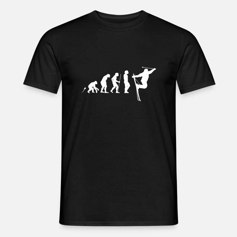 Ski Spaß Evolution Fun Shirt - Männer T-Shirt - Schwarz