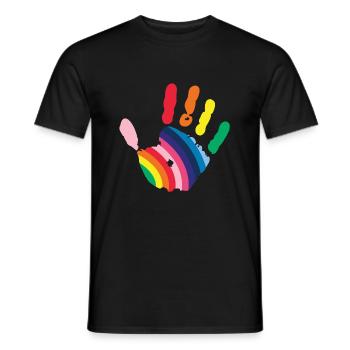 Hand - Männer T-Shirt - Schwarz - Vorne - AI Model Male 178 light (178cm)