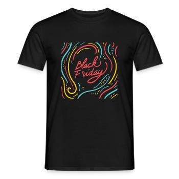 Cadeaux black friday. achats. Magasinez jusqu’à ce que vous tombiez. - T-shirt homme - noir - Devant - AI Model Male 178 light (178cm)