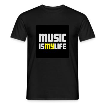 music i smy life - Men's T-Shirt - black - Front - AI Model Male 178 light (178cm)