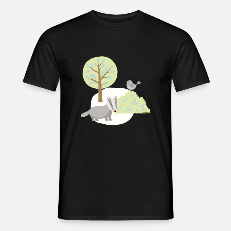 Patch_Dachs - Männer T-Shirt - Schwarz