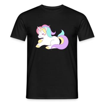 cute unicorn - Men's T-Shirt - black - Front - AI Model Male 178 light (178cm)