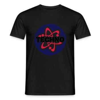 Techno__V006 - Men's T-Shirt - black - Front - AI Model Male 178 light (178cm)