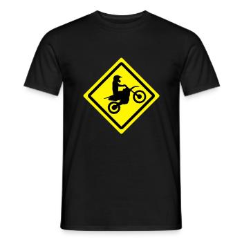 motocross roadsign - Men's T-Shirt - black - Front - AI Model Male 178 light (178cm)
