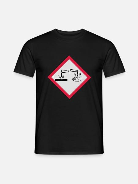 Gefahrstoffe ätzend - Männer T-Shirt - Schwarz