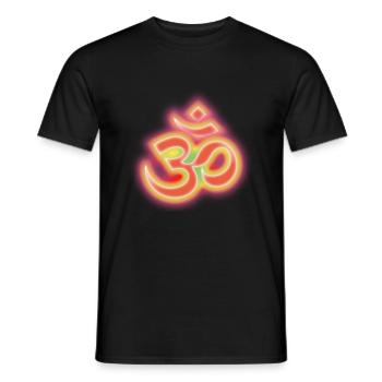 aum_om_inline_alegria1a - Männer T-Shirt - Schwarz - Vorne - AI Model Male 178 light (178cm)
