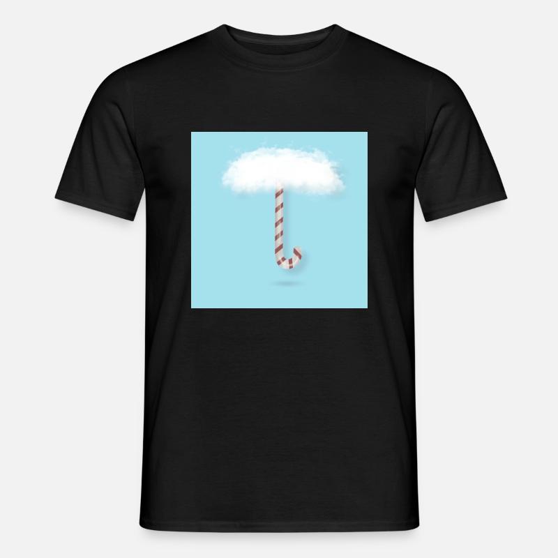 Candy Cane with Clouds - Men’s T-shirt - black