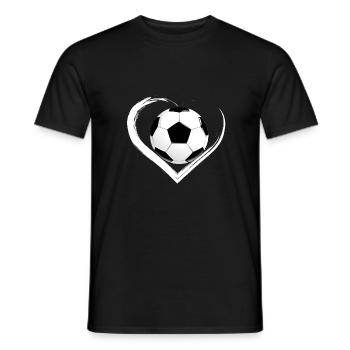 Fußball mit Herz - Männer T-Shirt - Schwarz - Vorne - AI Model Male 178 light (178cm)