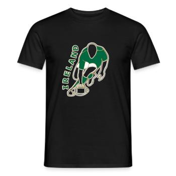 Ireland Rugby Team Player Style - Men's T-Shirt - black - Front - AI Model Male 178 light (178cm)