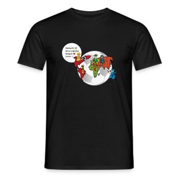Fußball verbindet die Welt- Die Hüter von Orbis - Männer T-Shirt - Schwarz - Vorne - AI Model Male 178 light (178cm)