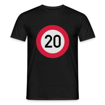 verkehrsschild_20___f3 - T-shirt homme - noir - Devant - AI Model Male 178 light (178cm)