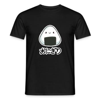 Onigiri + caractères japonais - T-shirt homme - noir - Devant - AI Model Male 178 light (178cm)