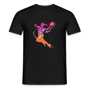 handball female uk - Men's T-Shirt - black - Front - AI Model Male 178 light (178cm)