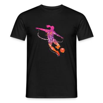 femelle football de - T-shirt homme - noir - Devant - AI Model Male 178 light (178cm)